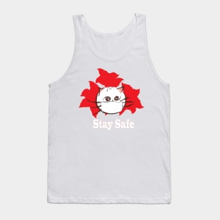 Stay Safe cute cat Tank Top